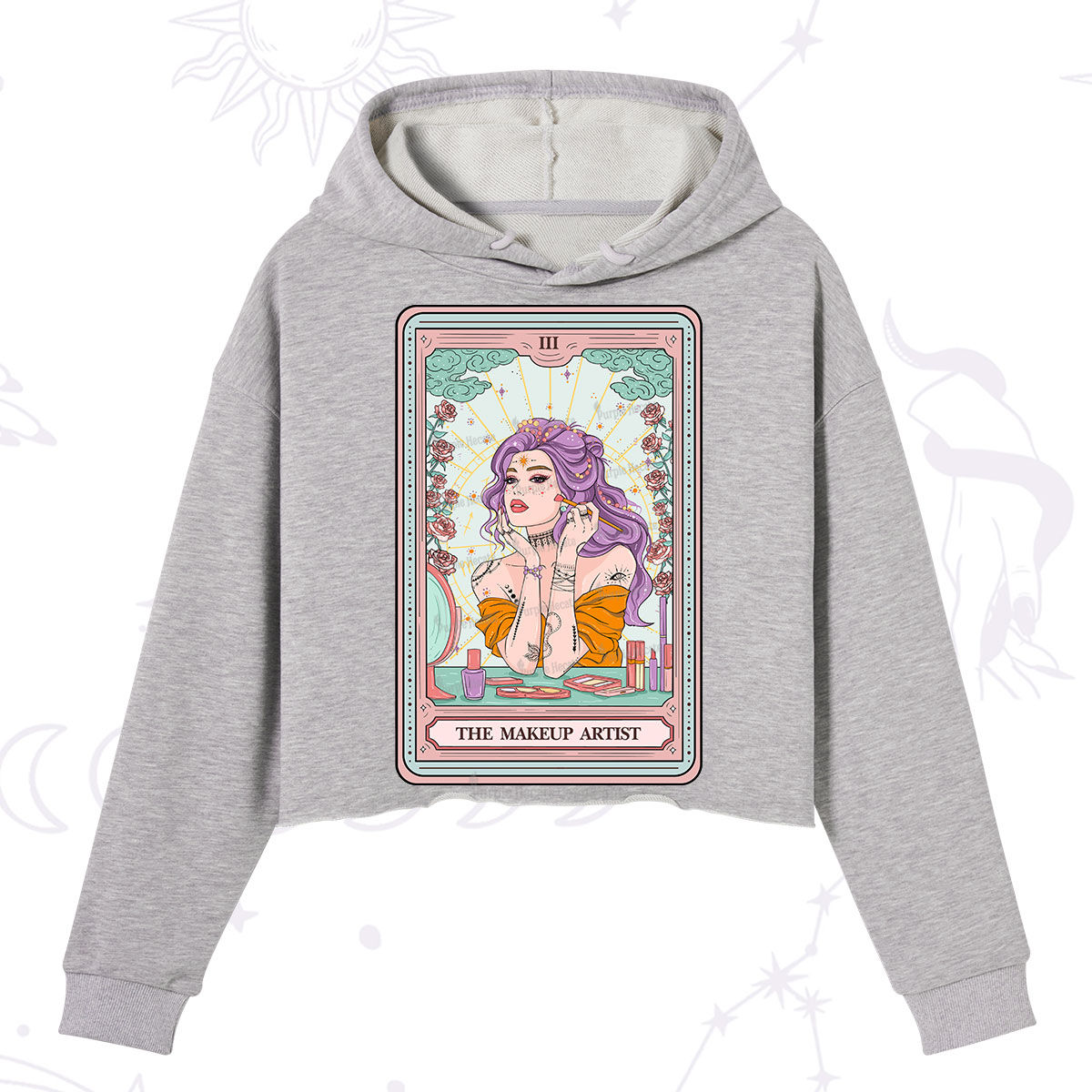 Purplehecate The Makeup Artist Tarot Crop Hoodie