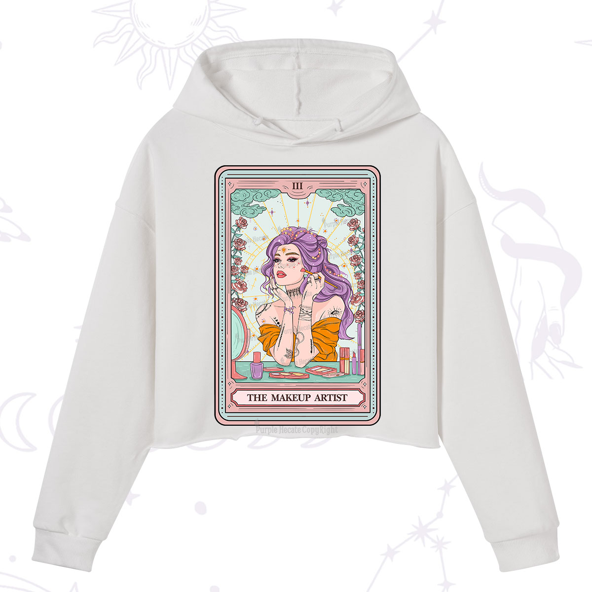 Purplehecate The Makeup Artist Tarot Crop Hoodie