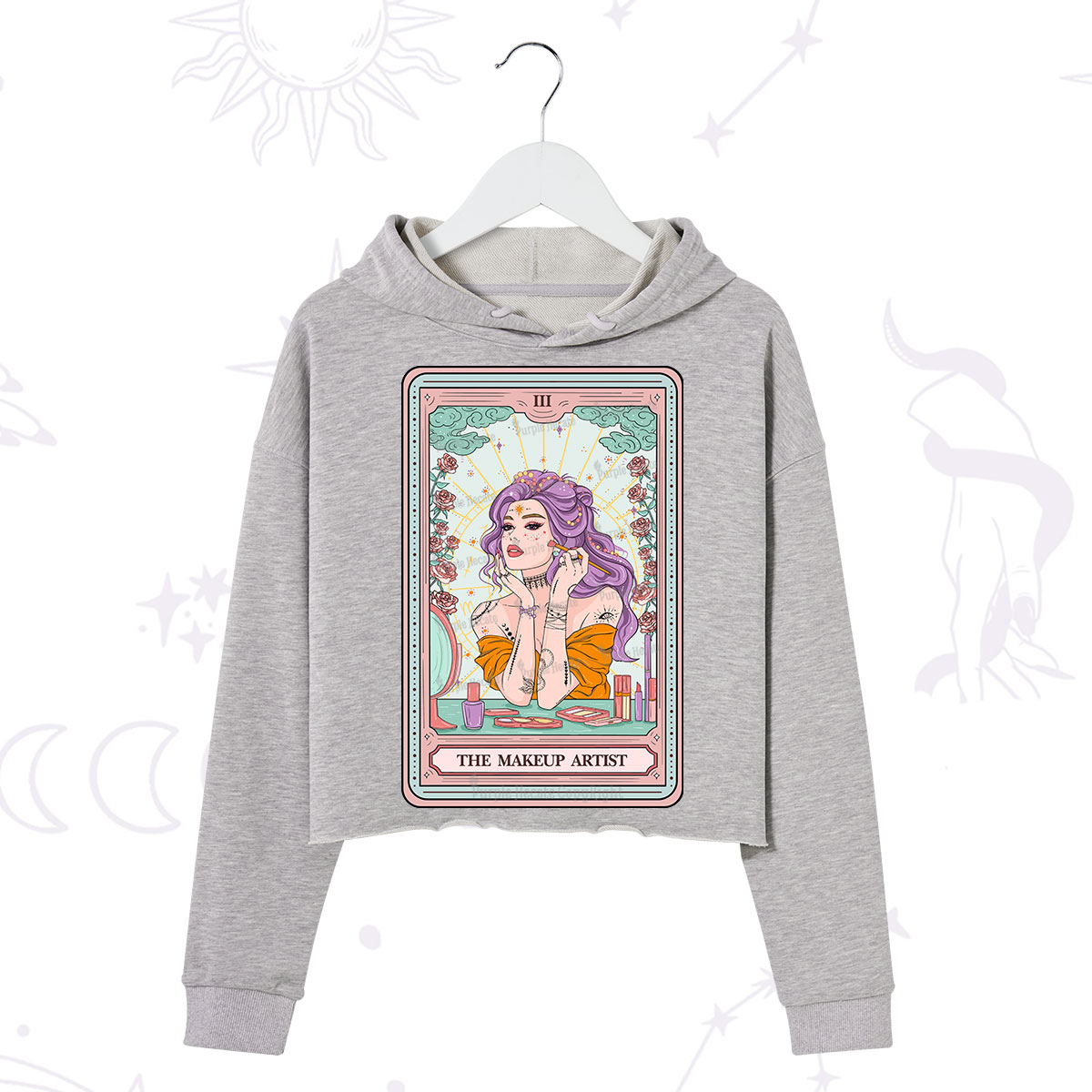 Purplehecate The Makeup Artist Tarot Crop Hoodie