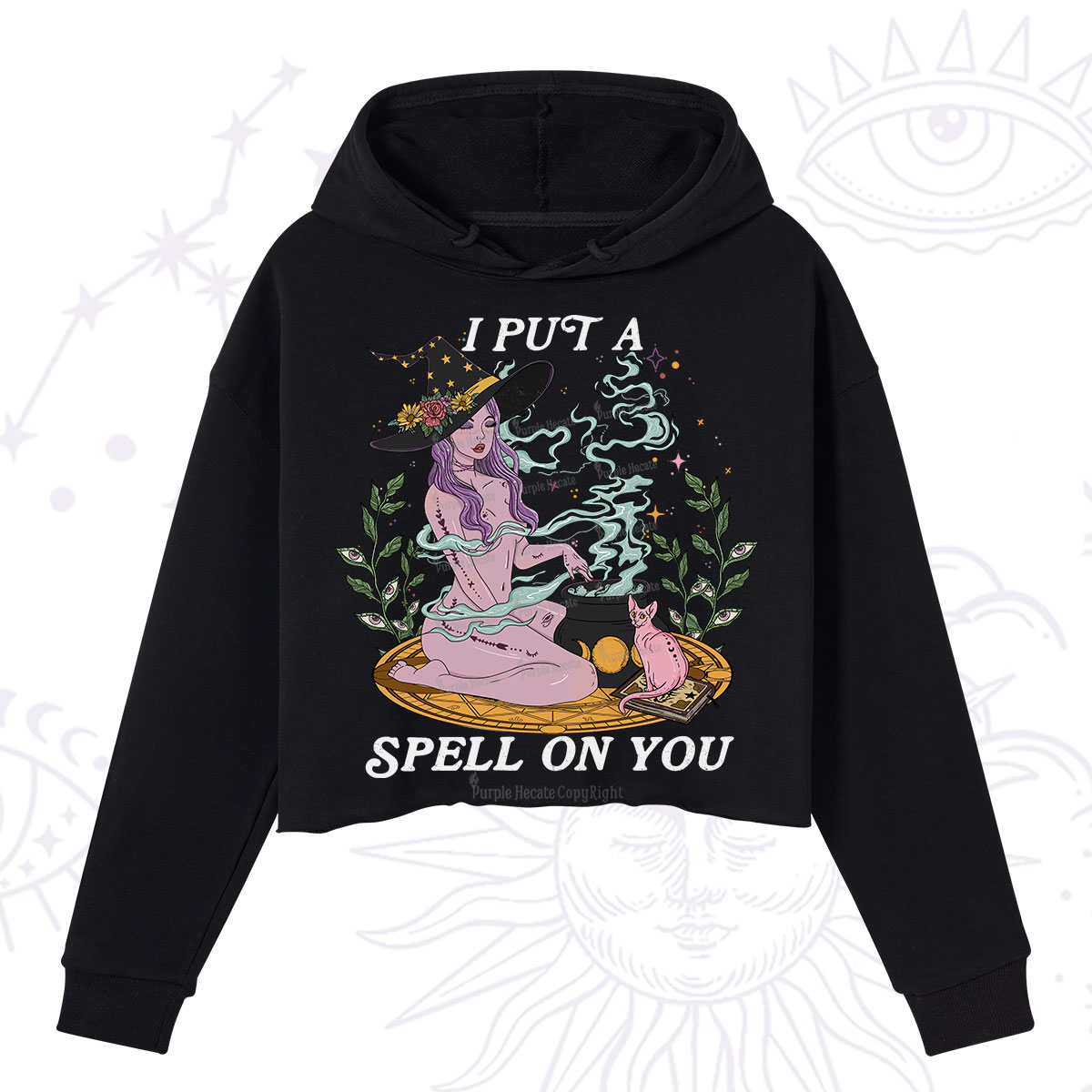 Purplehecate I Put A Spell On You Crop Hoodie