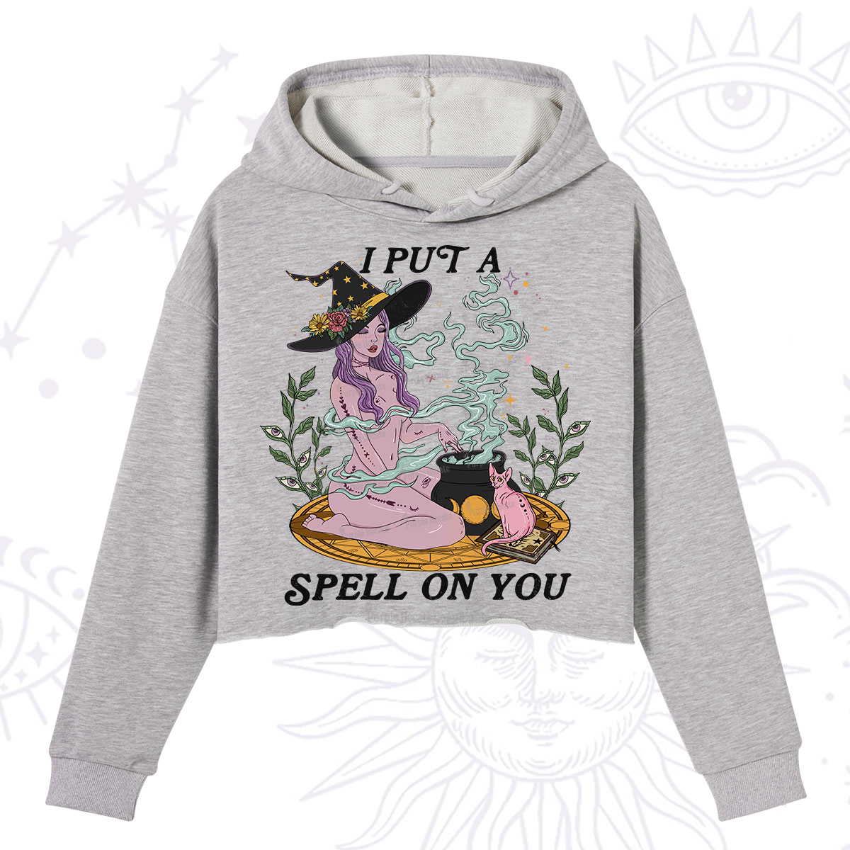 Purplehecate I Put A Spell On You Crop Hoodie