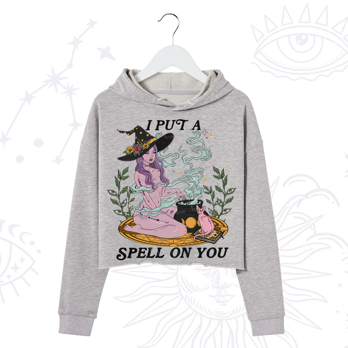 Purplehecate I Put A Spell On You Crop Hoodie
