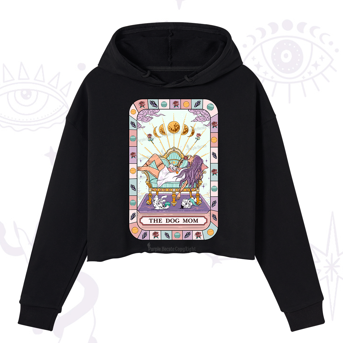 Purplehecate The Chill Dog Mom Crop Hoodie