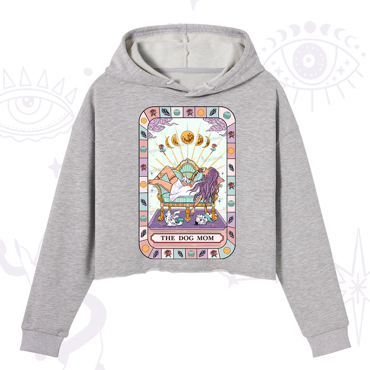 Purplehecate The Chill Dog Mom Crop Hoodie