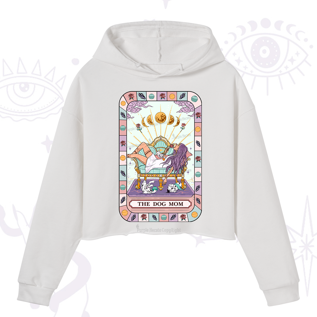 Purplehecate The Chill Dog Mom Crop Hoodie