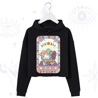 Purplehecate The Chill Dog Mom Crop Hoodie