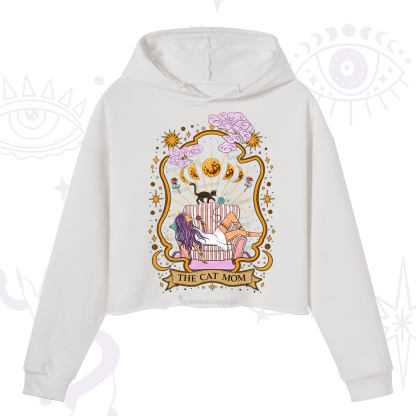 Purplehecate The Cat Mom Goddess Crop Hoodie