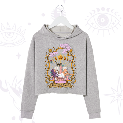 Purplehecate The Cat Mom Goddess Crop Hoodie