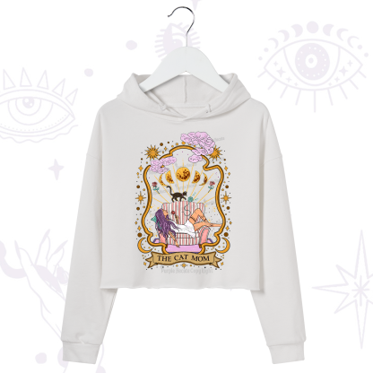 Purplehecate The Cat Mom Goddess Crop Hoodie
