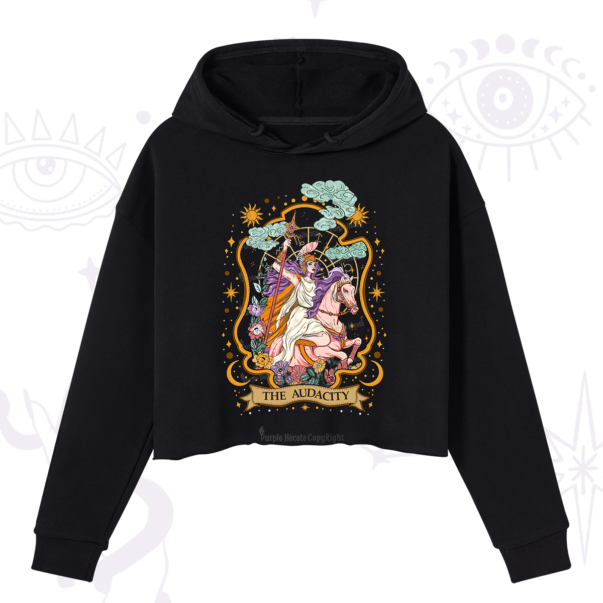 Purplehecate The Audacity Goddess Crop Hoodie