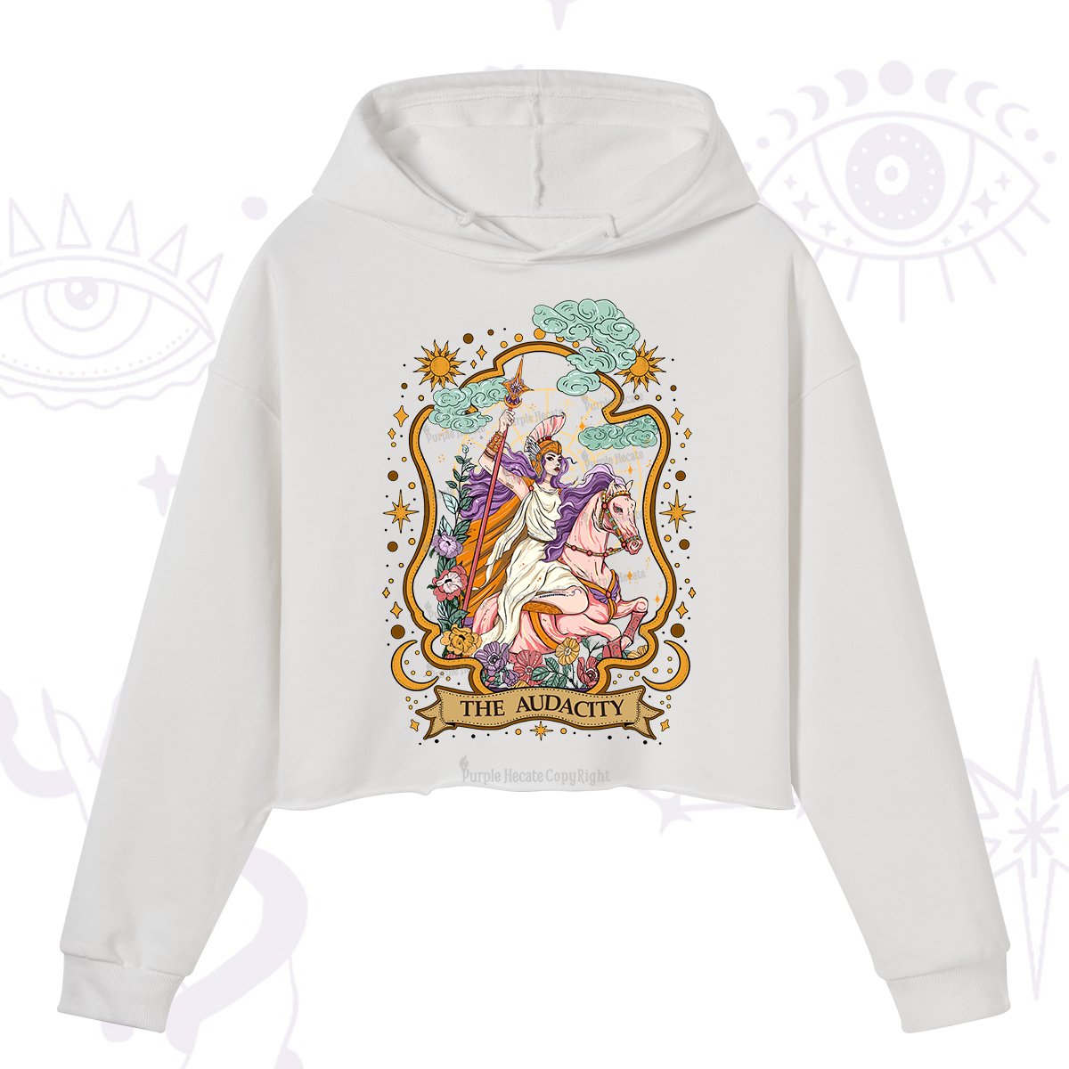 Purplehecate The Audacity Goddess Crop Hoodie