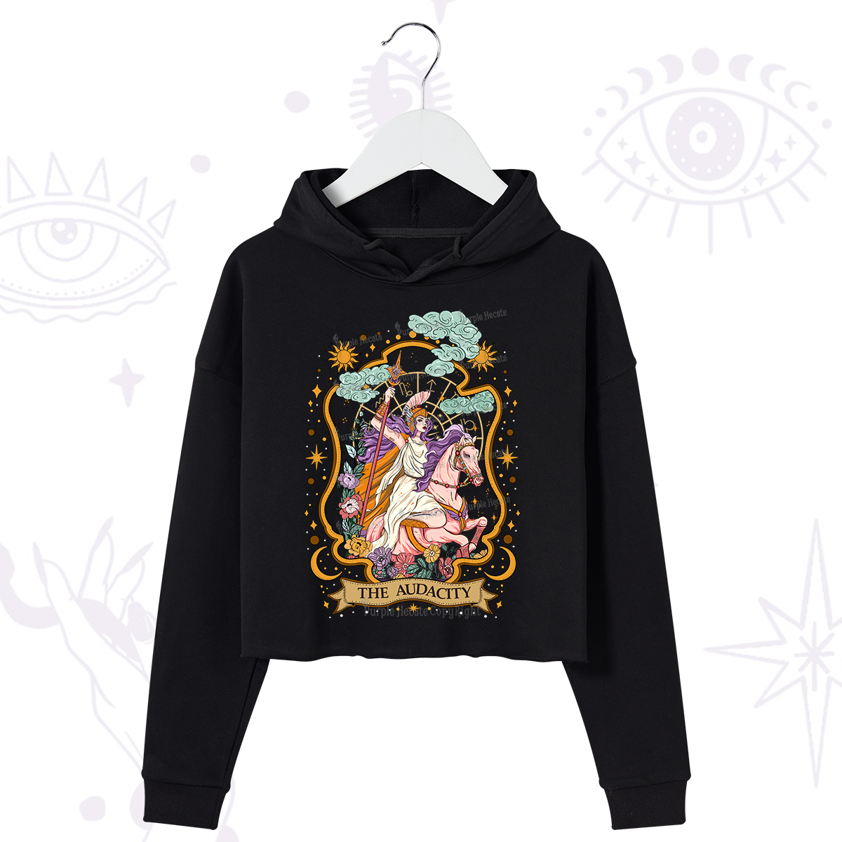 Purplehecate The Audacity Goddess Crop Hoodie