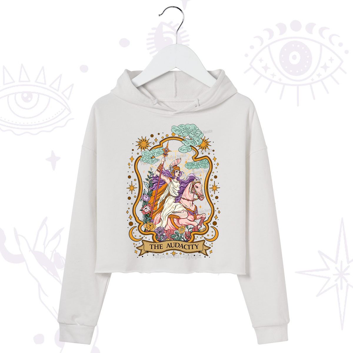 Purplehecate The Audacity Goddess Crop Hoodie