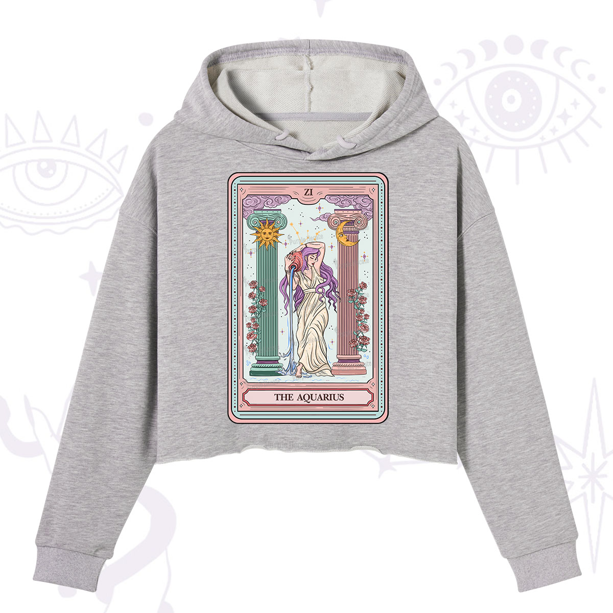 Purplehecate The Aquarius Goddess Tarot Crop Hoodie