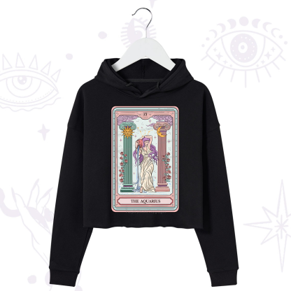 Purplehecate The Aquarius Goddess Tarot Crop Hoodie