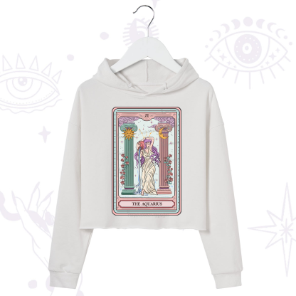 Purplehecate The Aquarius Goddess Tarot Crop Hoodie