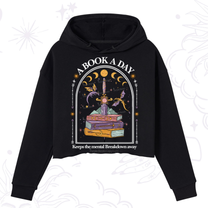 Purplehecate A Book A Day Keeps The Mental Breakdown Away Crop Hoodie