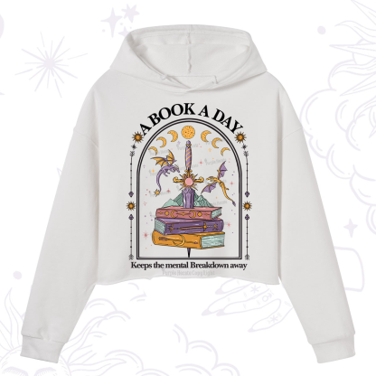 Purplehecate A Book A Day Keeps The Mental Breakdown Away Crop Hoodie