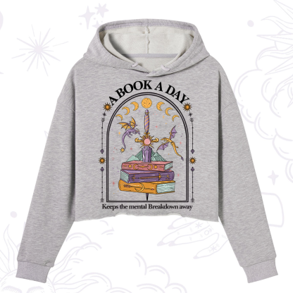 Purplehecate A Book A Day Keeps The Mental Breakdown Away Crop Hoodie