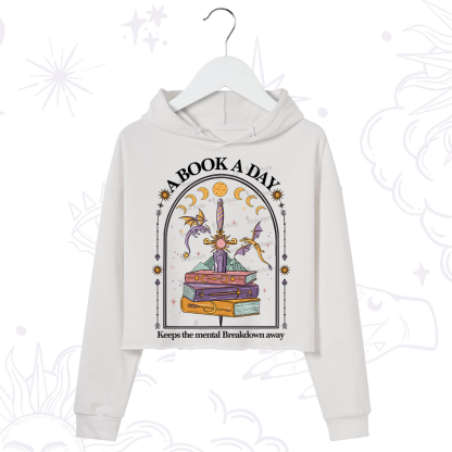 Purplehecate A Book A Day Keeps The Mental Breakdown Away Crop Hoodie