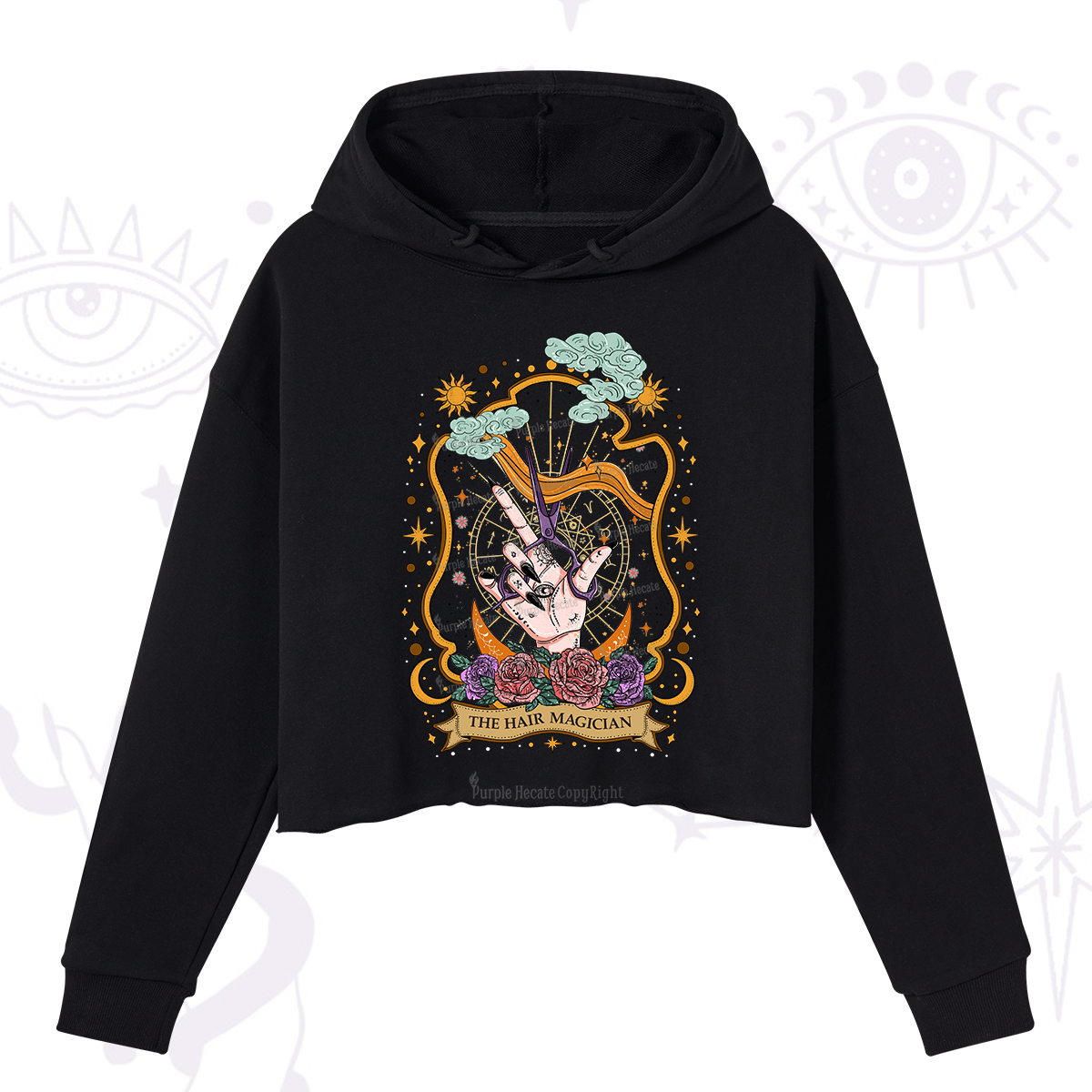 Purplehecate The Hair Magician Crop Hoodie