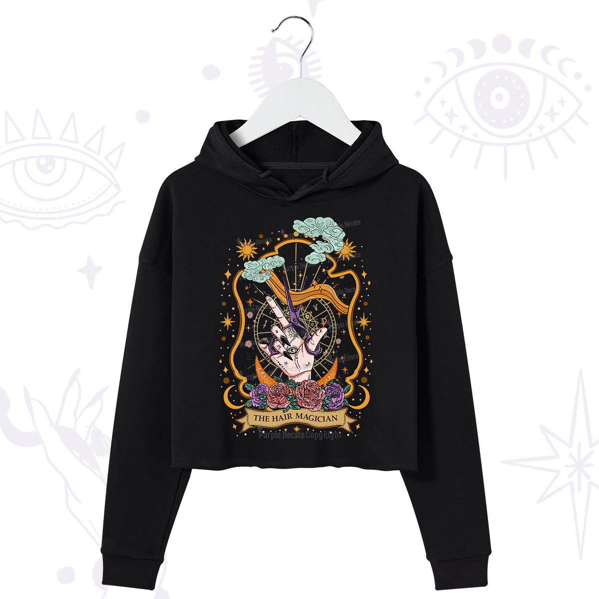 Purplehecate The Hair Magician Crop Hoodie