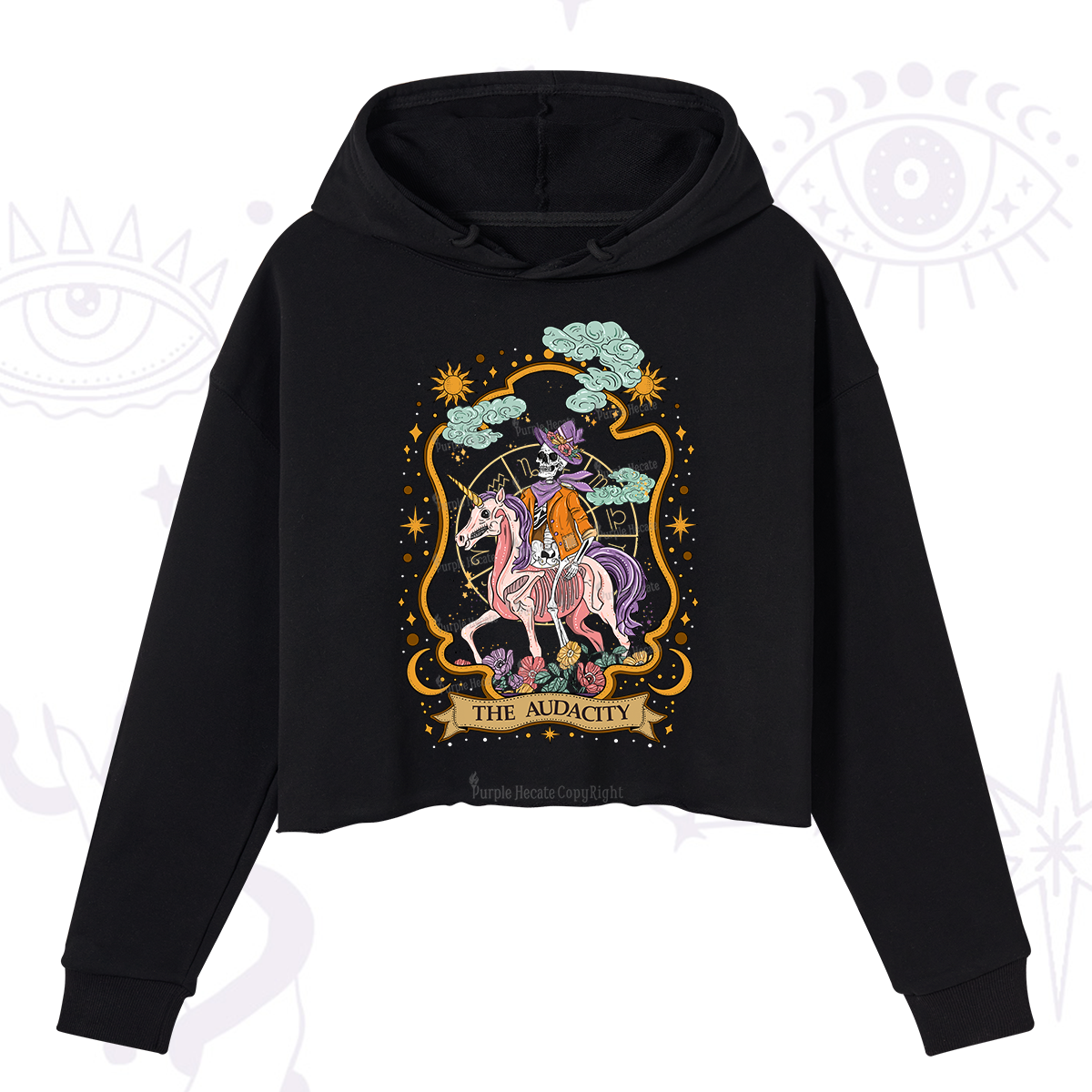 Purplehecate The Audacity Skeleton Crop Hoodie