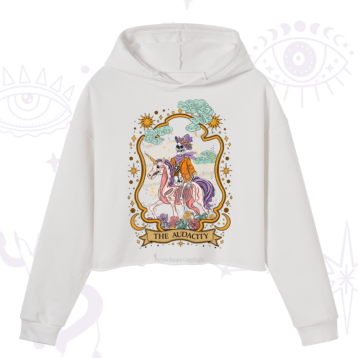 Purplehecate The Audacity Skeleton Crop Hoodie