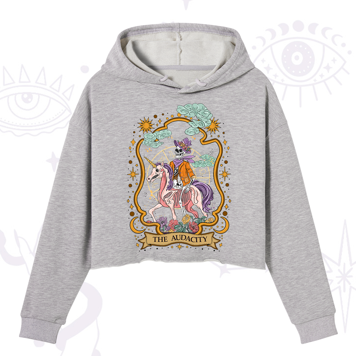 Purplehecate The Audacity Skeleton Crop Hoodie