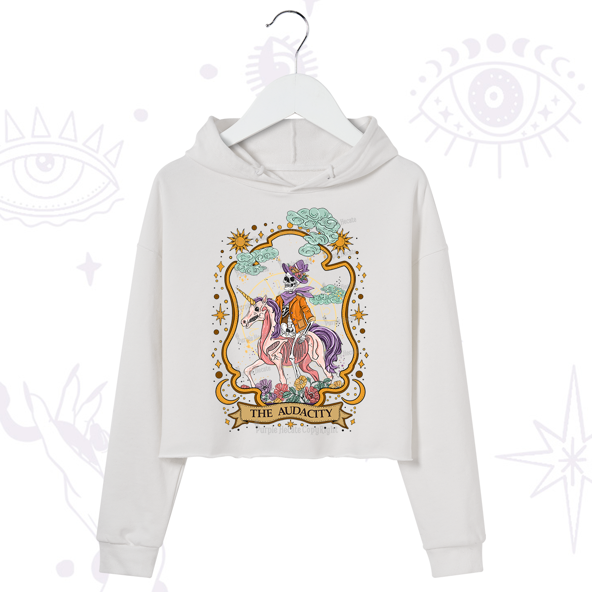 Purplehecate The Audacity Skeleton Crop Hoodie