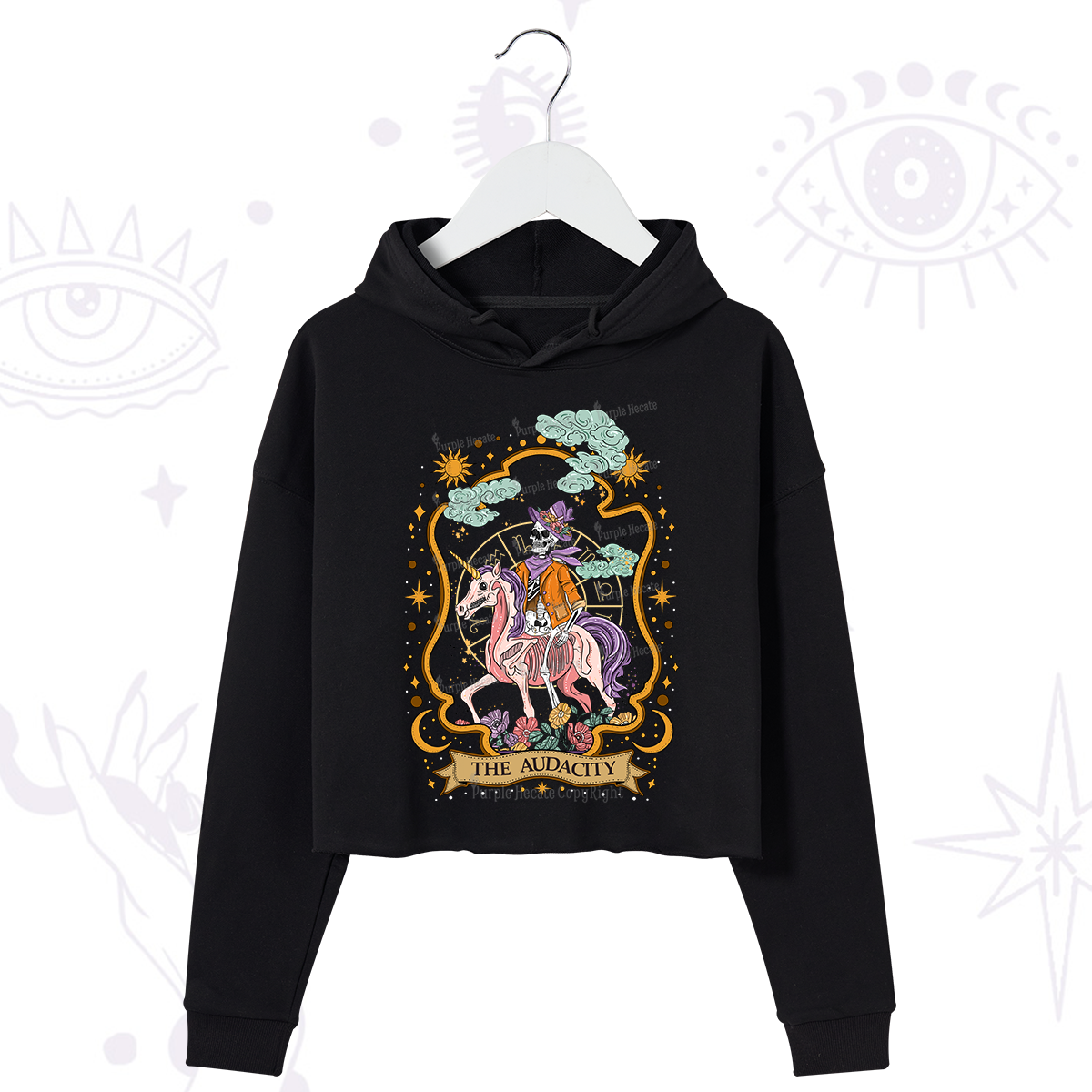 Purplehecate The Audacity Skeleton Crop Hoodie
