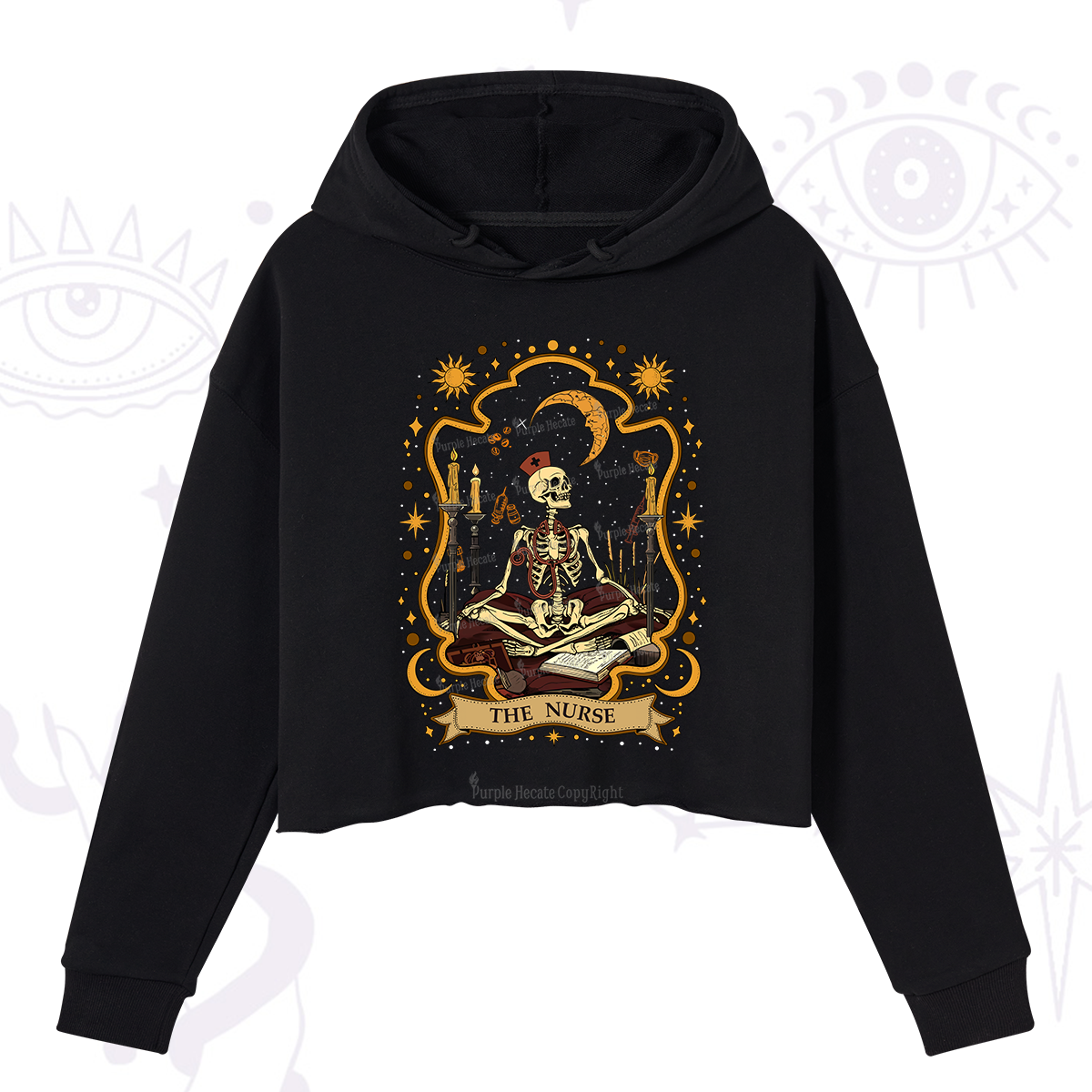 Purplehecate The Nurse Skeleton Crop Hoodie