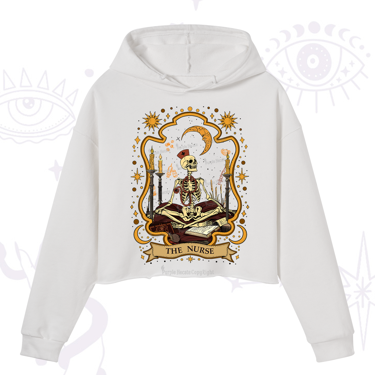 Purplehecate The Nurse Skeleton Crop Hoodie