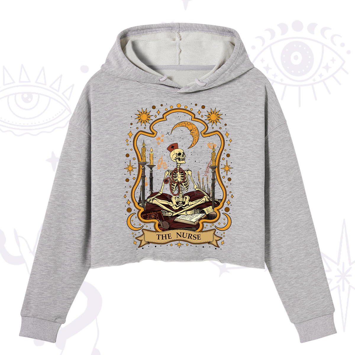 Purplehecate The Nurse Skeleton Crop Hoodie