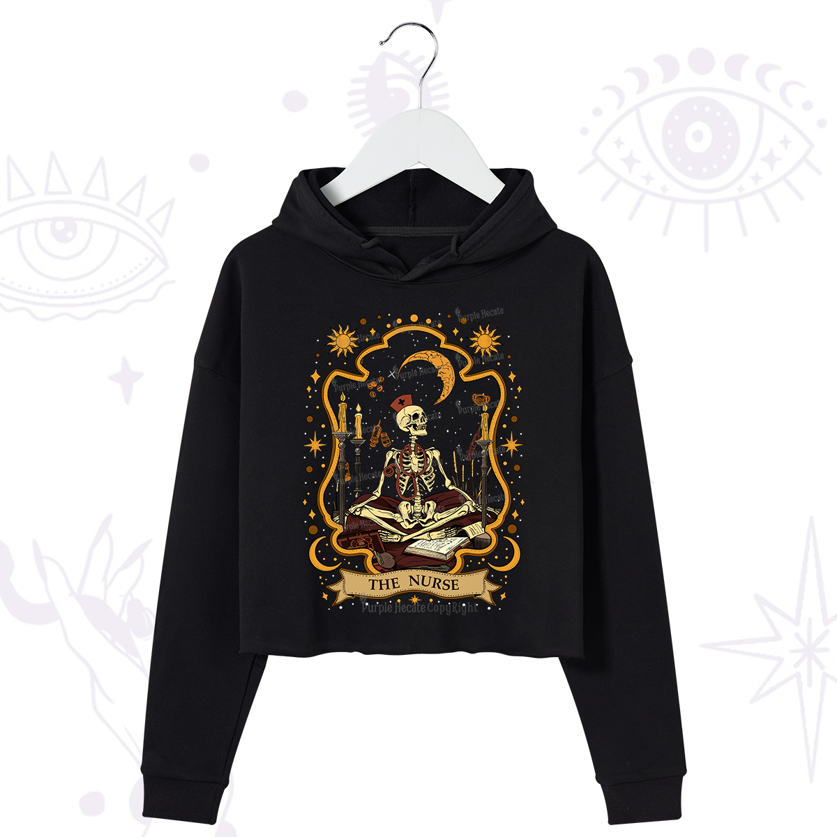 Purplehecate The Nurse Skeleton Crop Hoodie