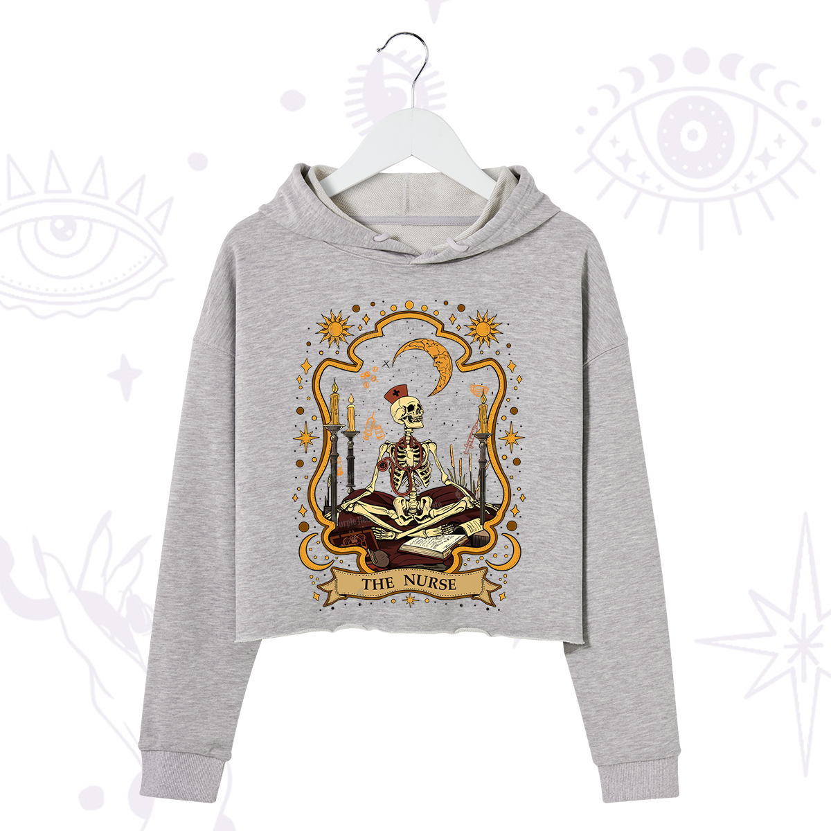 Purplehecate The Nurse Skeleton Crop Hoodie