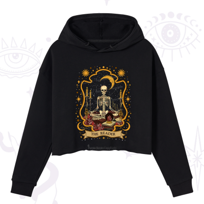 Purplehecate The Reader Skeleton Crop Hoodie