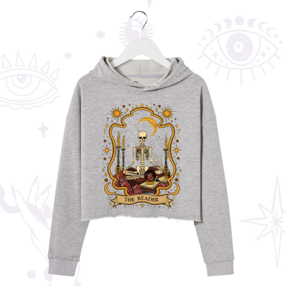 Purplehecate The Reader Skeleton Crop Hoodie