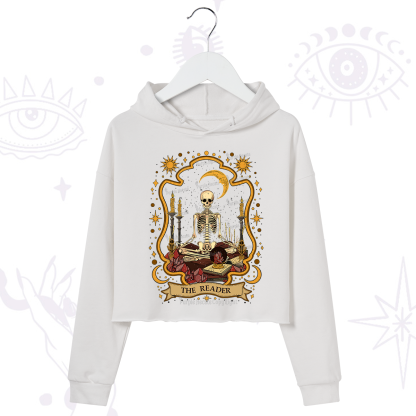 Purplehecate The Reader Skeleton Crop Hoodie