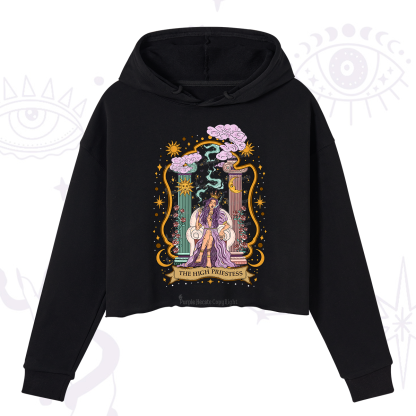 Purplehecate The High Priestess Goddess Crop Hoodie