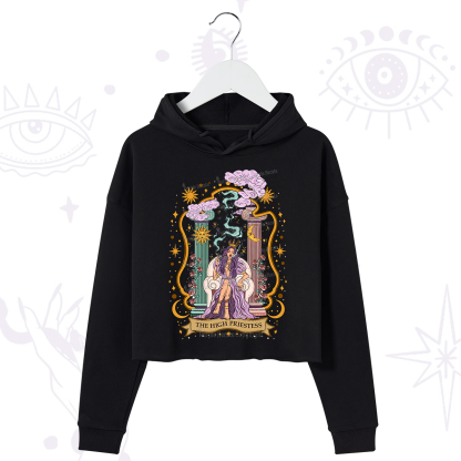 Purplehecate The High Priestess Goddess Crop Hoodie