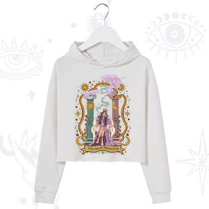 Purplehecate The High Priestess Goddess Crop Hoodie