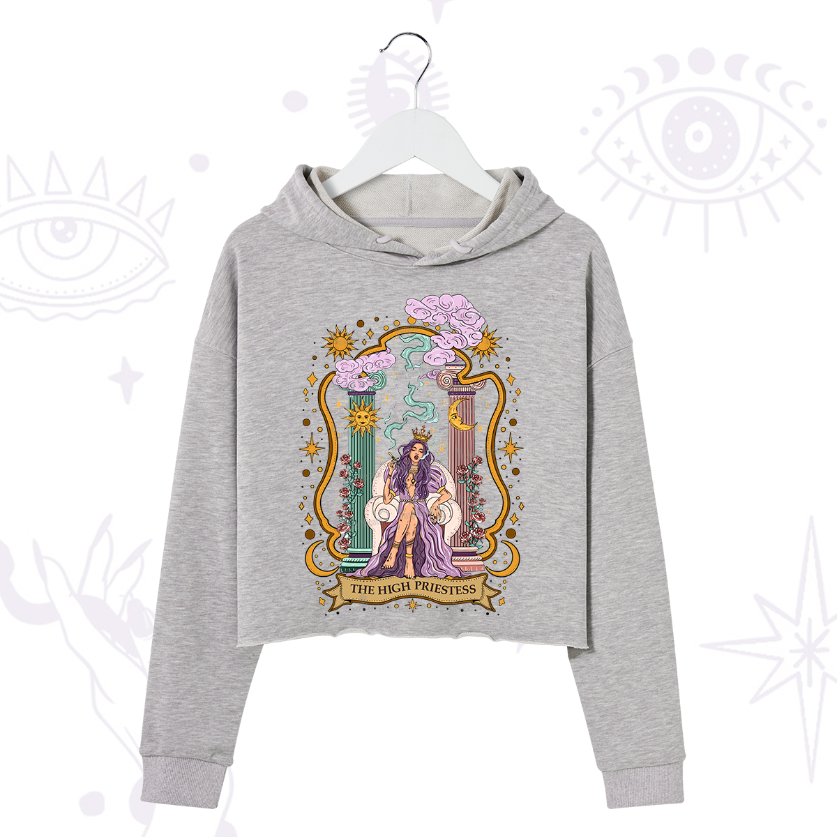 Purplehecate The High Priestess Goddess Crop Hoodie