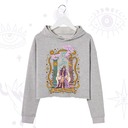 Purplehecate The High Priestess Goddess Crop Hoodie