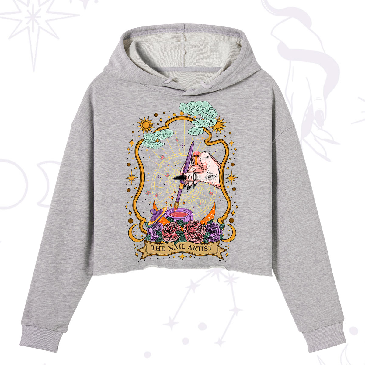 Purplehecate The Nail Artist Crop Hoodie