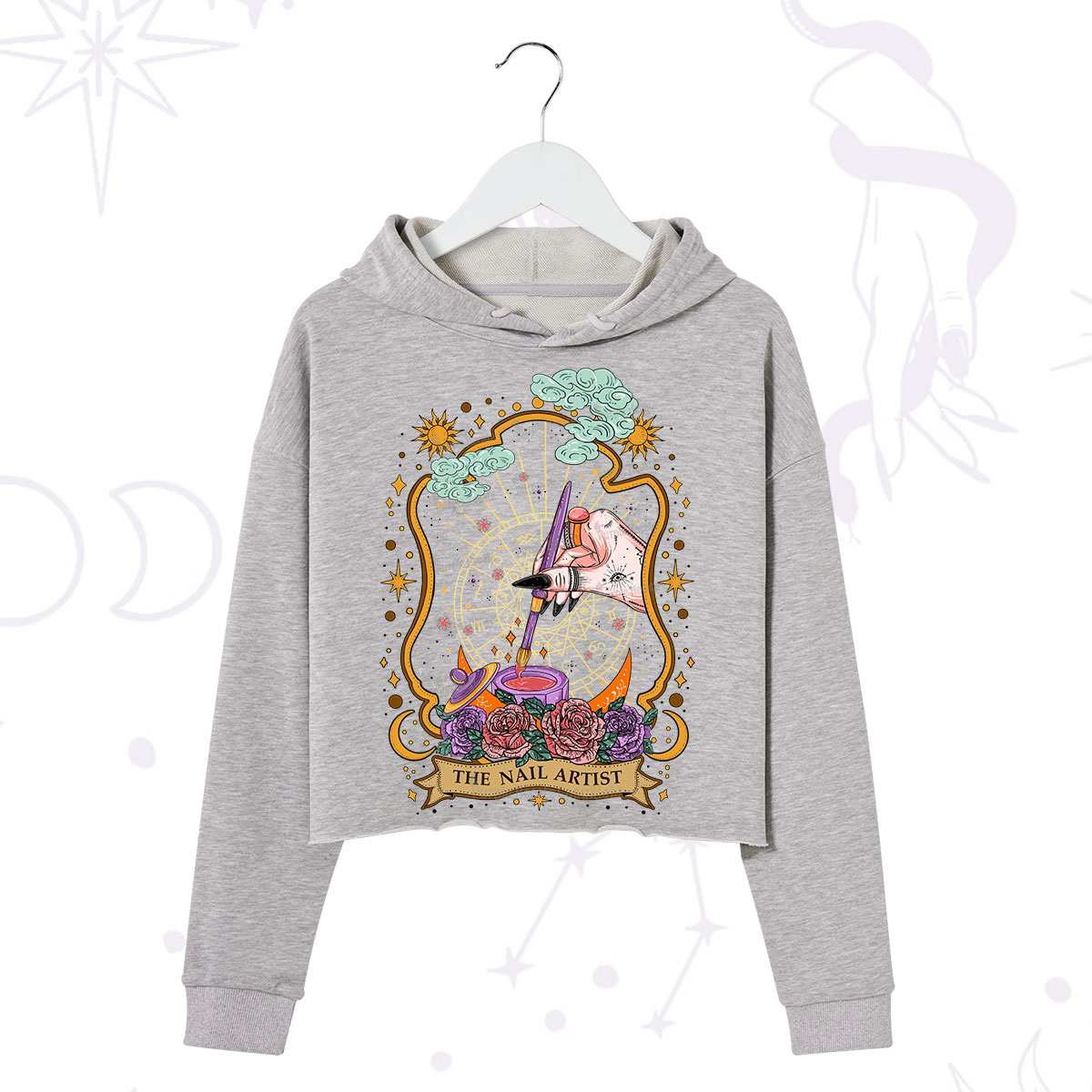 Purplehecate The Nail Artist Crop Hoodie