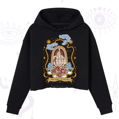 Purplehecate The Zero of Fucks Skeleton Crop Hoodie