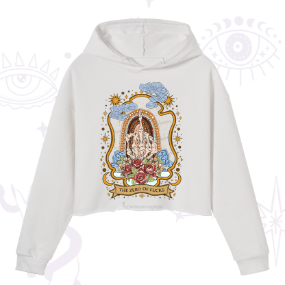 Purplehecate The Zero of Fucks Skeleton Crop Hoodie
