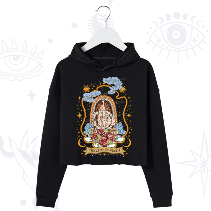 Purplehecate The Zero of Fucks Skeleton Crop Hoodie