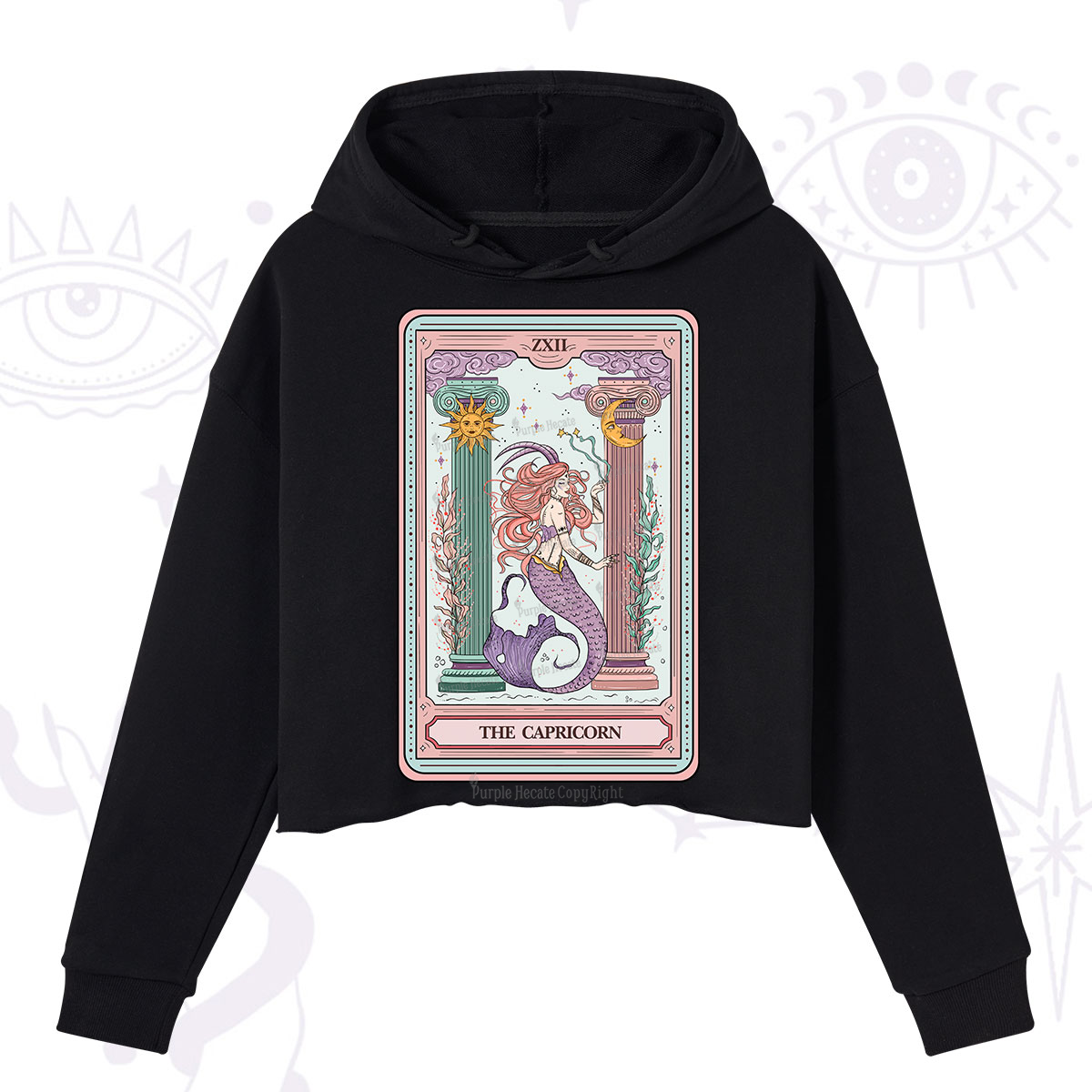 Purplehecate The Capricorn Goddess Tarot Crop Hoodie